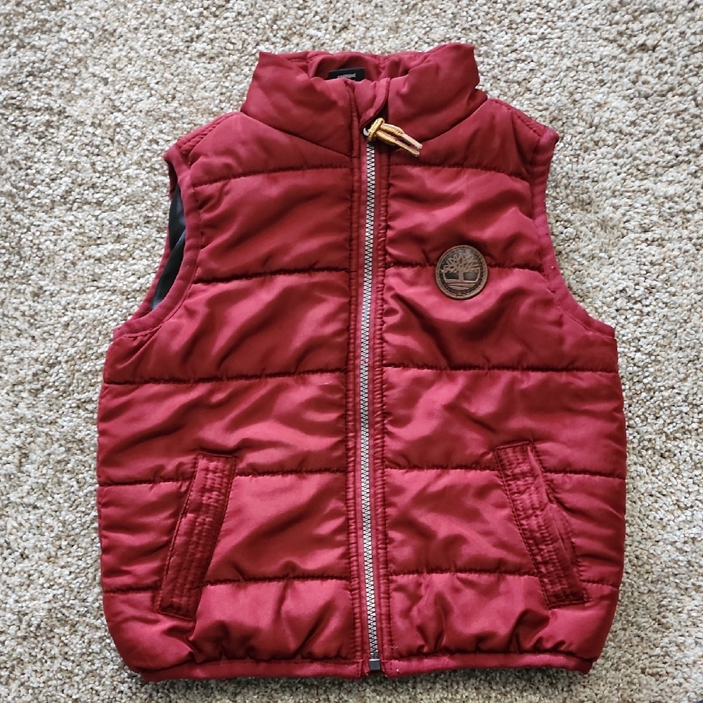 Timberland Kids Maroon Quilted Vest